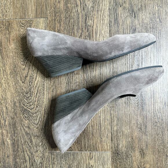 EILEEN FISHER GRAY suede Lily D’Orsay Wedge Heels sz 9 - Picture 2 of 8